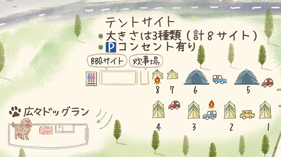 テントサイト・全体マップ